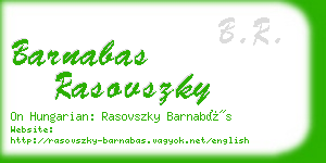 barnabas rasovszky business card